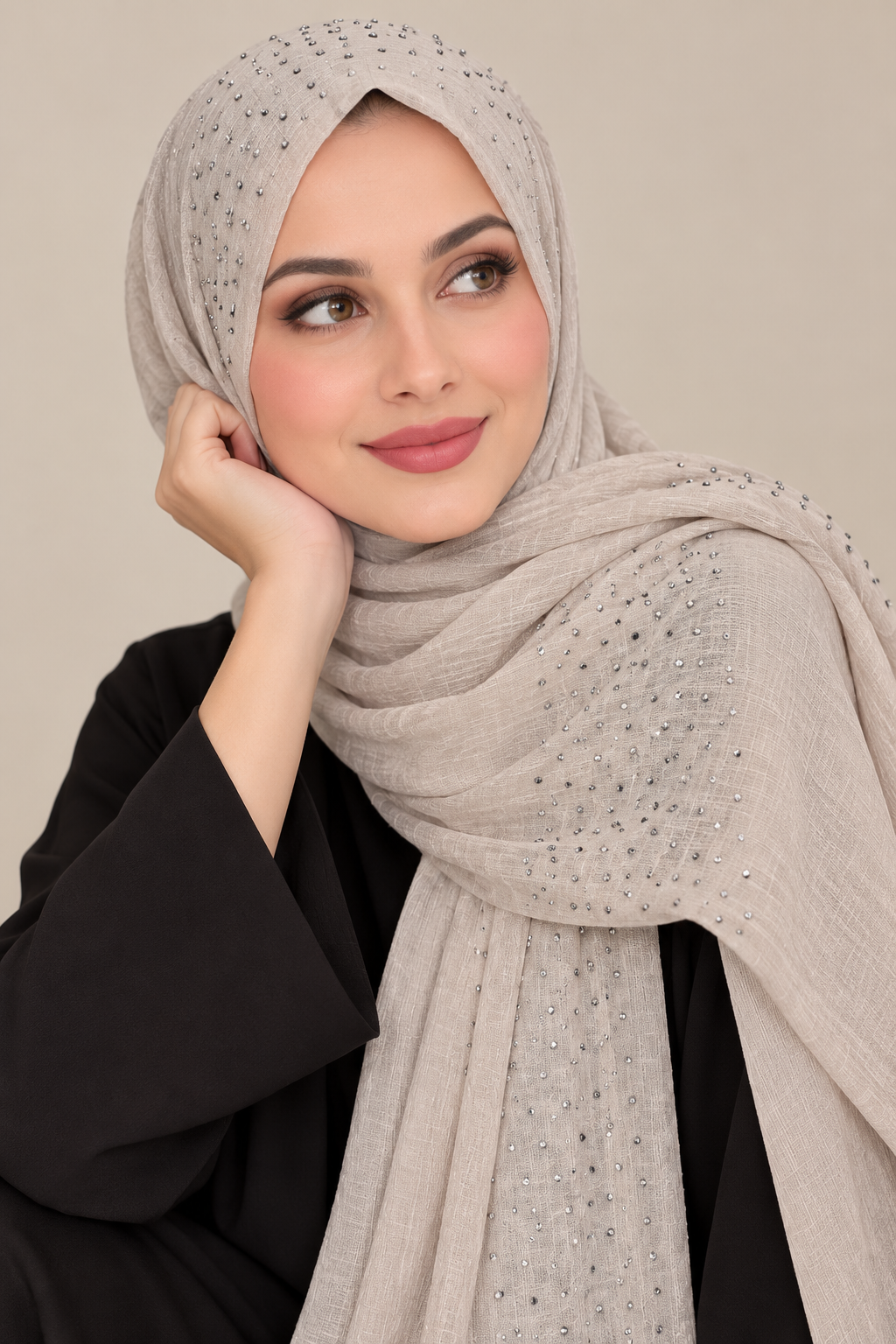 Modest Forever Scattered Crystal Dot Chiffon Hijab