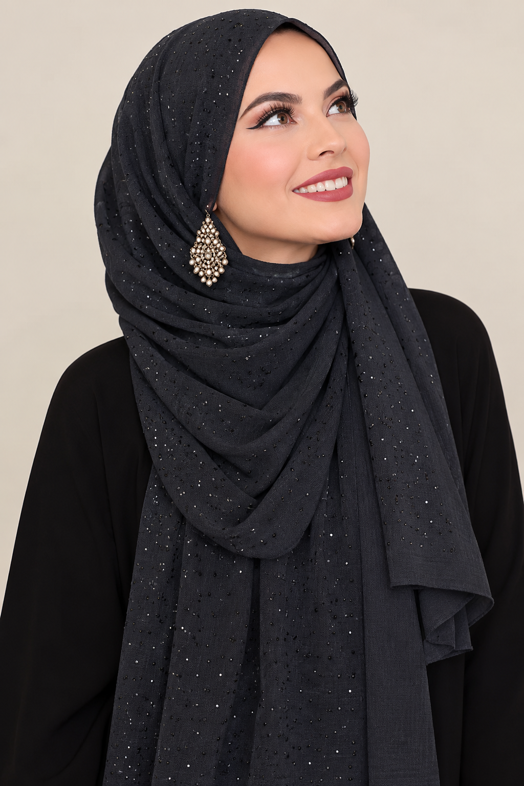 Modest Forever Scattered Crystal Dot Chiffon Hijab