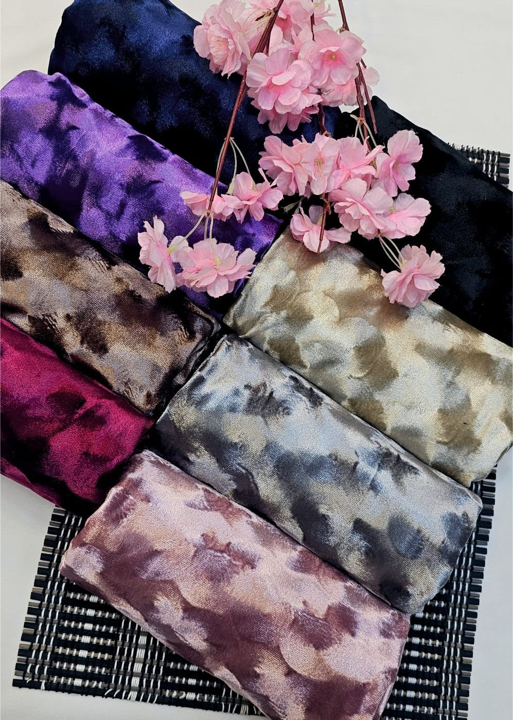 BeingMuslims Marble Pattern Design Velvet Hijab Pack of 10