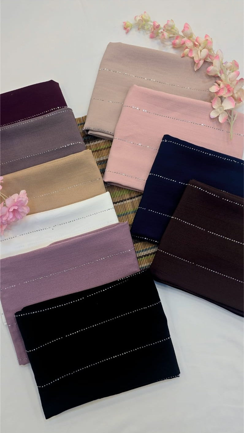 BeingMuslims Soft Cotton Stud Line Hijab Pack of 10