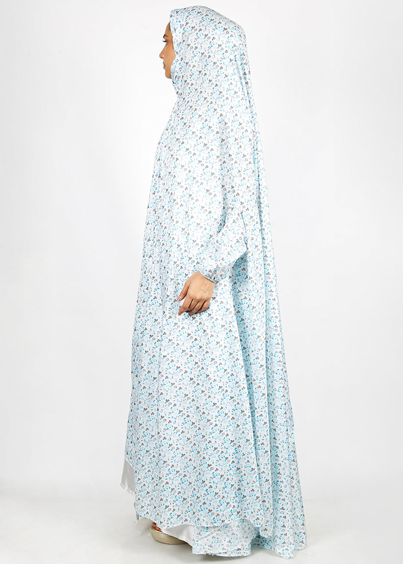 BeingMuslims Printed Jilbab Ankle Length Cool Soft White Pack of 10