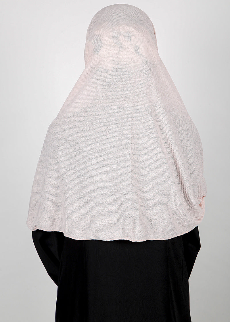 BeingMuslims Classic Ribbed Textured Jersey Hijab Baby Pink Pack of 10