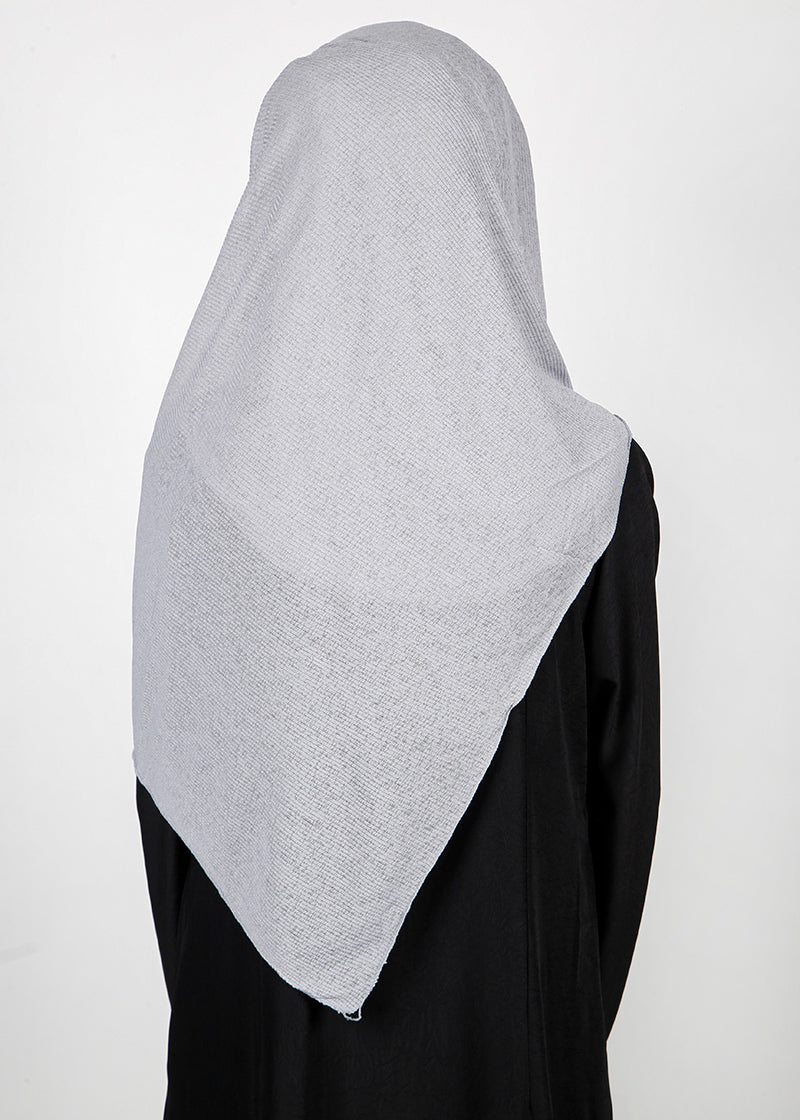 BeingMuslims Classic Ribbed Textured Jersey Hijab Grey Pack of 10