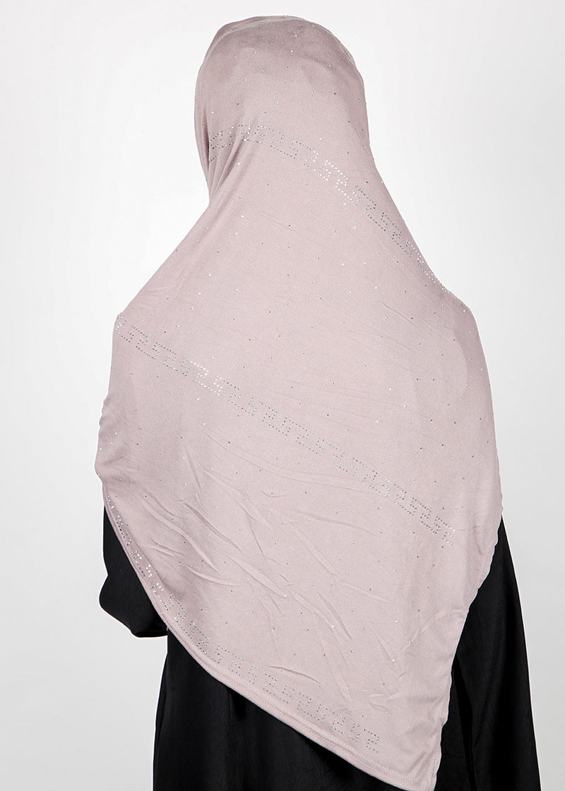 BeingMuslims Stylish Diamond Work Jersey Hijab Light Mauve Pack of 10