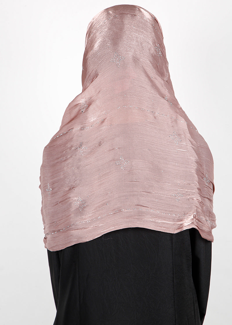 BeingMuslims Graceful Diamond Work Organza Hijab Light Purple Pack of 10