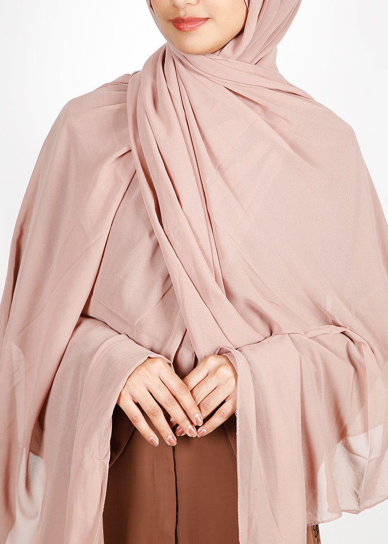BeingMuslims Classic Luxe Georgette Hijab Almond Pack of 10