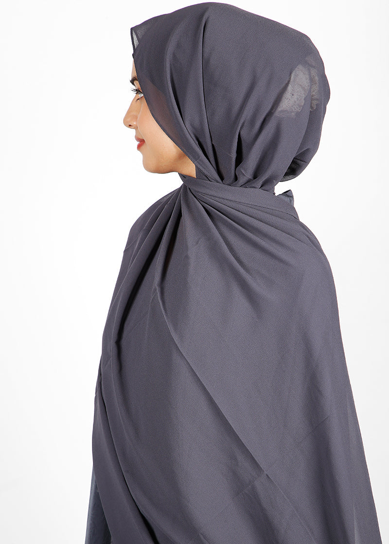 BeingMuslims Classic Luxe Georgette Hijab Grey Pack of 10