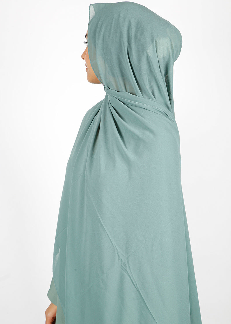 BeingMuslims Classic Luxe Georgette Hijab Sea Green Pack of 10