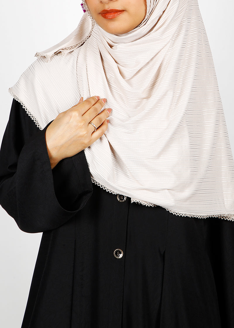 BeingMuslims Textured Gleaming Hijab Cream Pack of 10