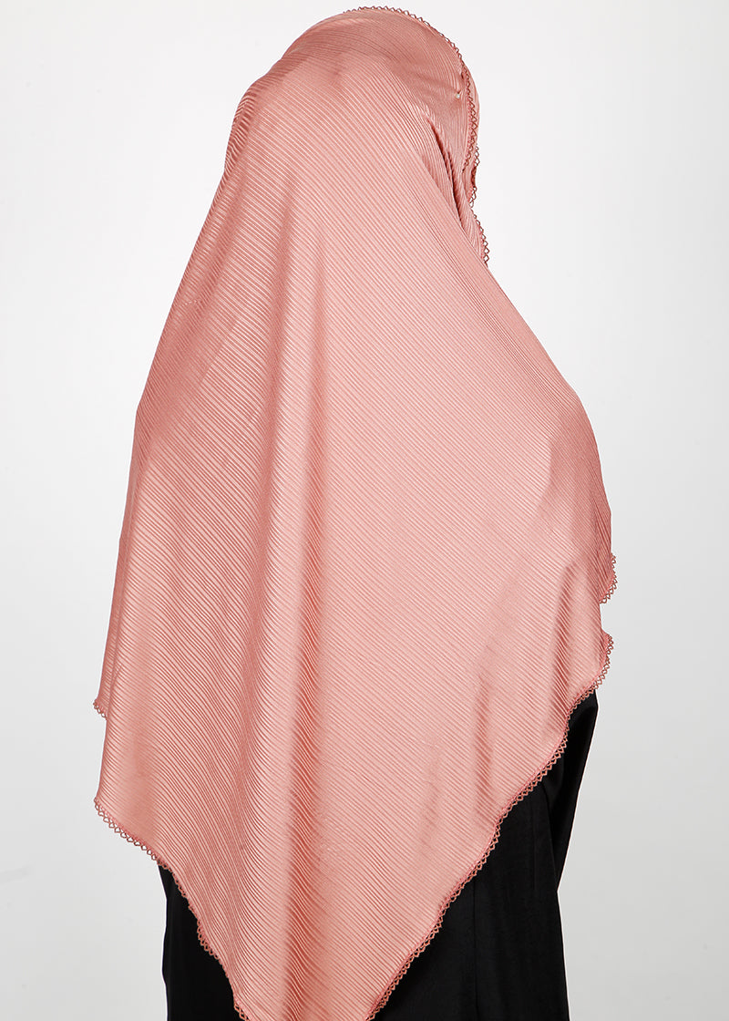BeingMuslims Textured Gleaming Hijab Dusty Rose Pack of 10