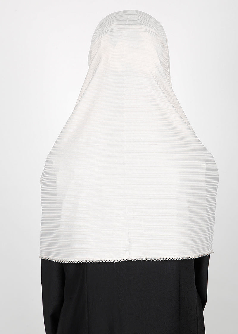 BeingMuslims Textured Gleaming Hijab White Pack of 10