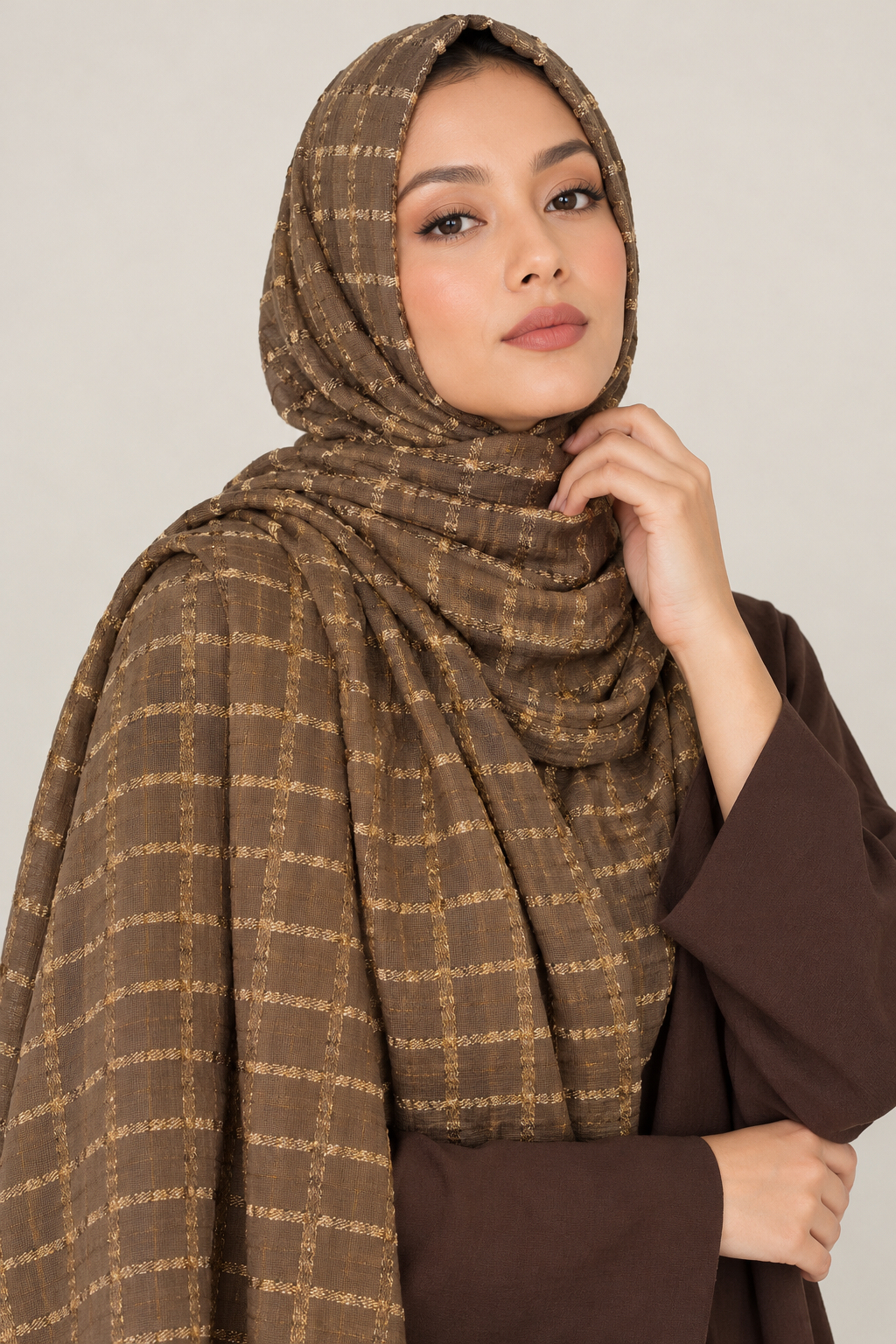 Modest Forever Metallic Windowpane Chiffon Hijab