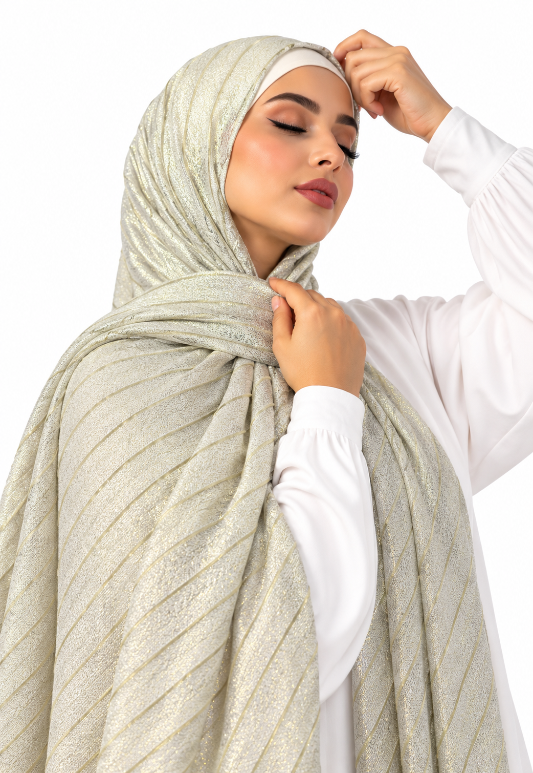 Modest Forever Diagonal Metallic Shimmer Hijab