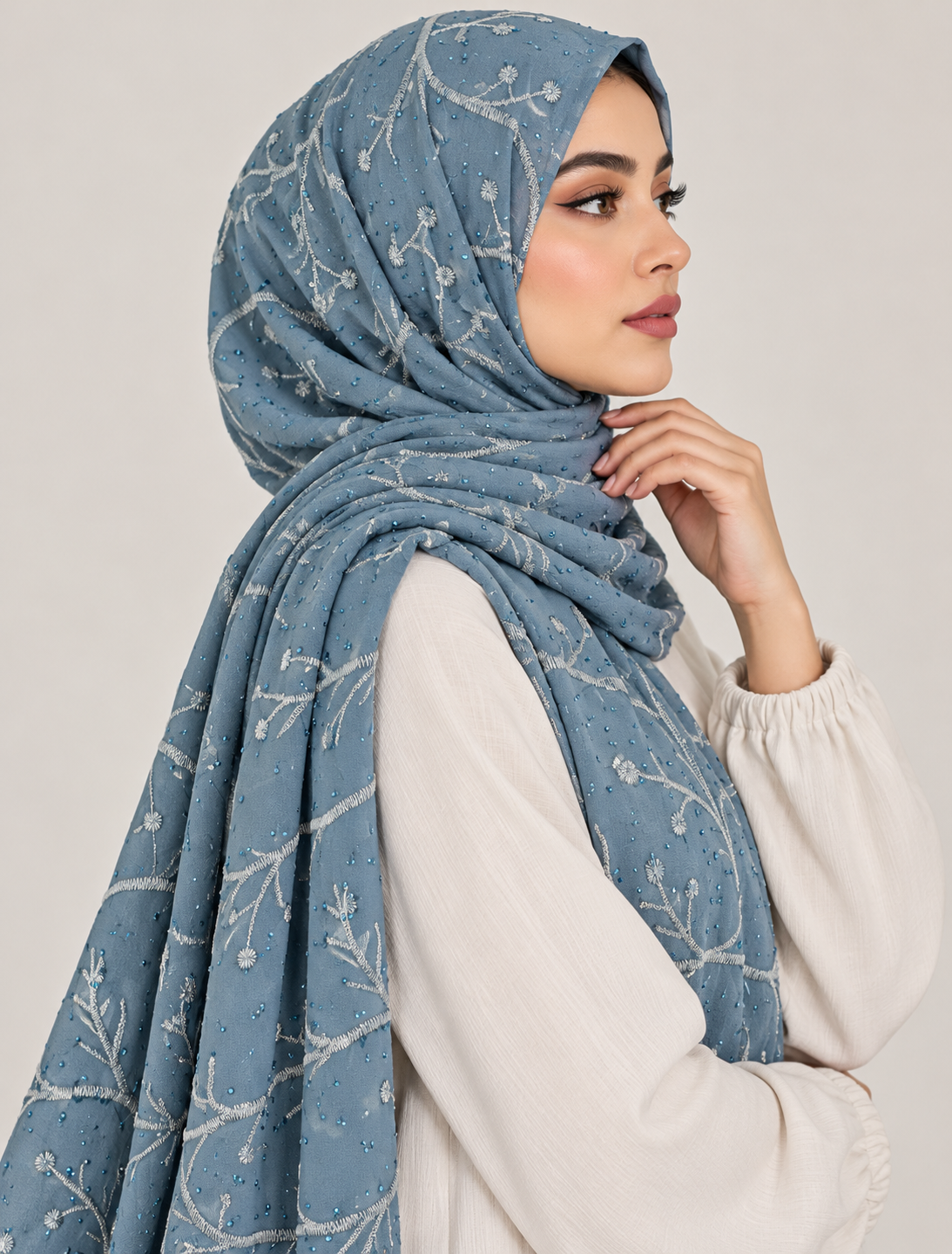 Modest Forever Botanical Vine Embellished Hijab
