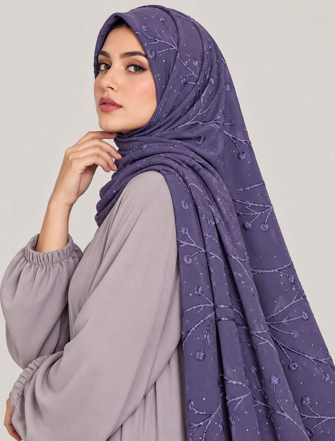 Modest Forever Botanical Vine Embellished Hijab