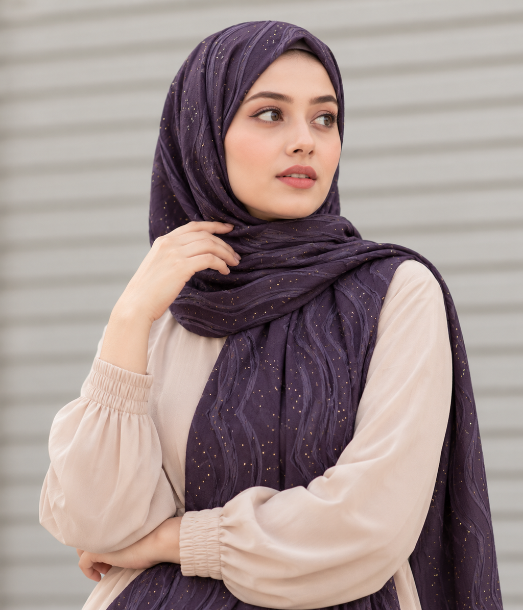 Modest Forever Flowing Wave Pattern Hijab