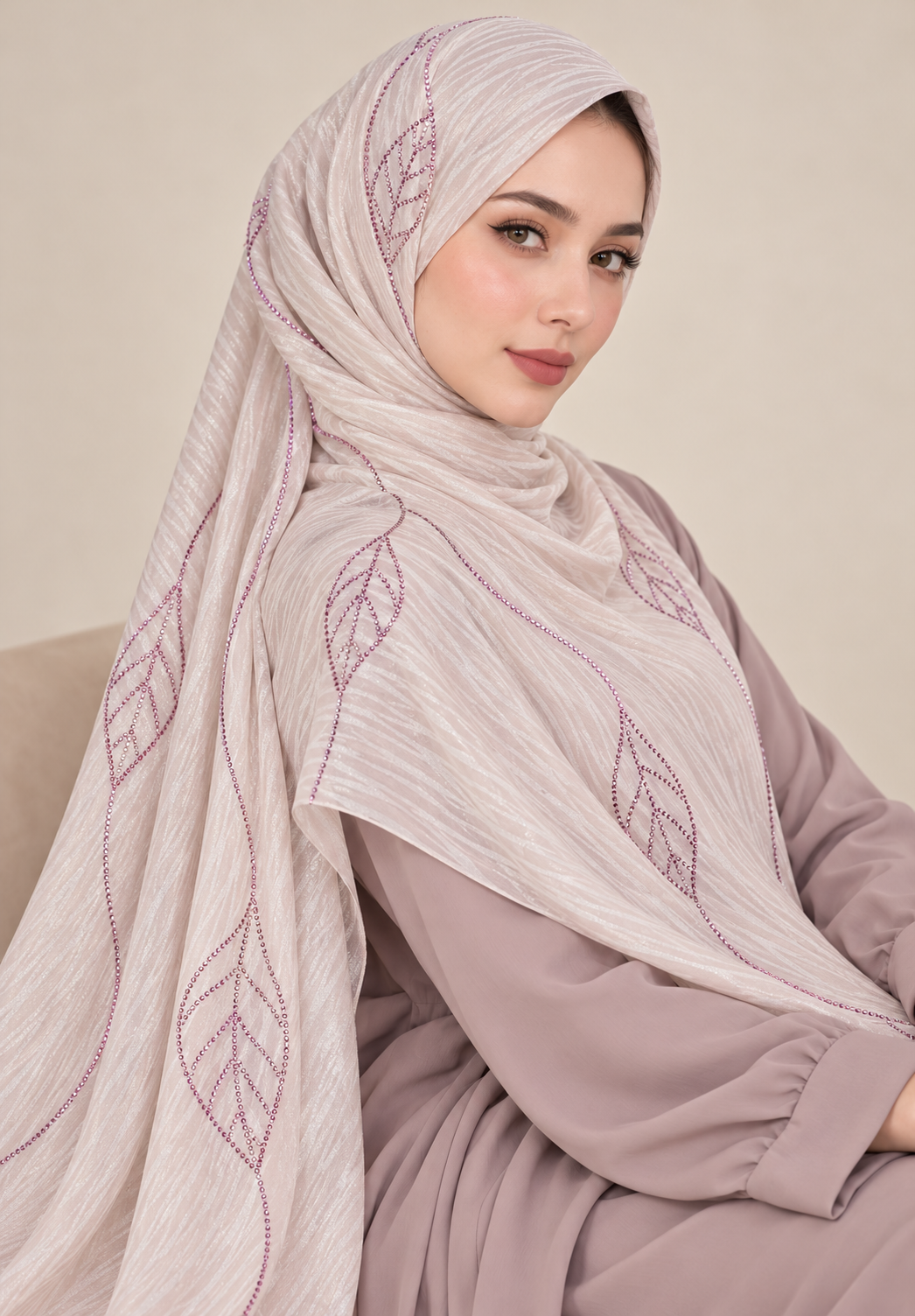 Modest Forever Graceful Leaf Motif Hijab
