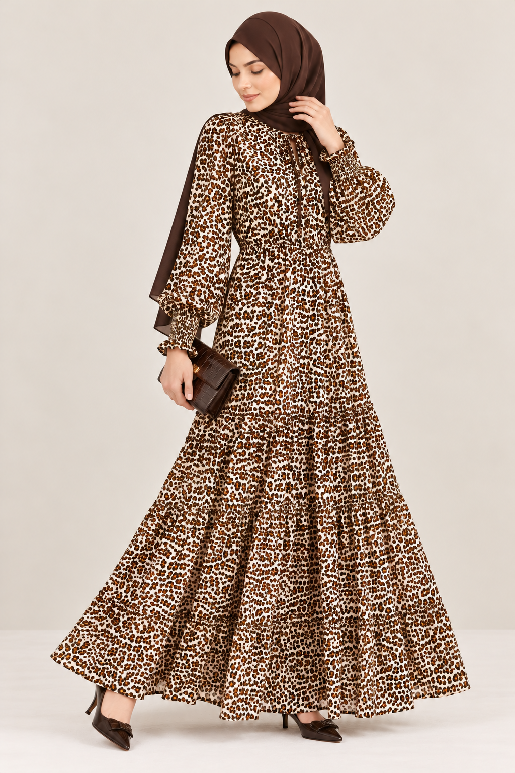 Wild Elegance Leopard-Print Maxi Dress