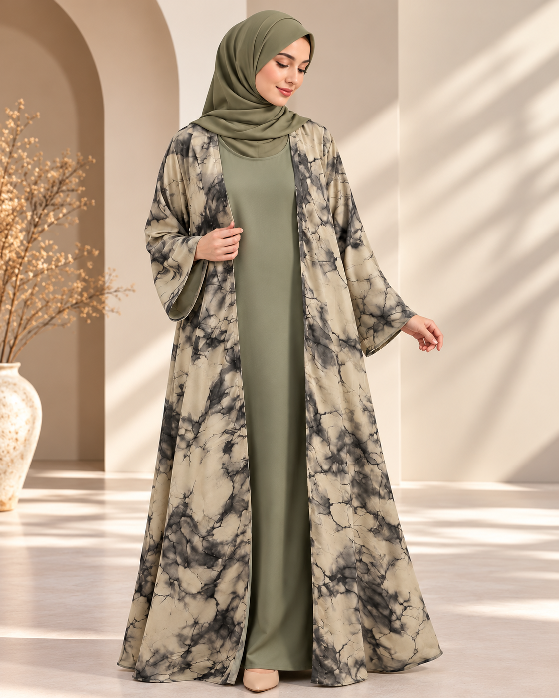 Modest Forever Marble Serenity Abaya