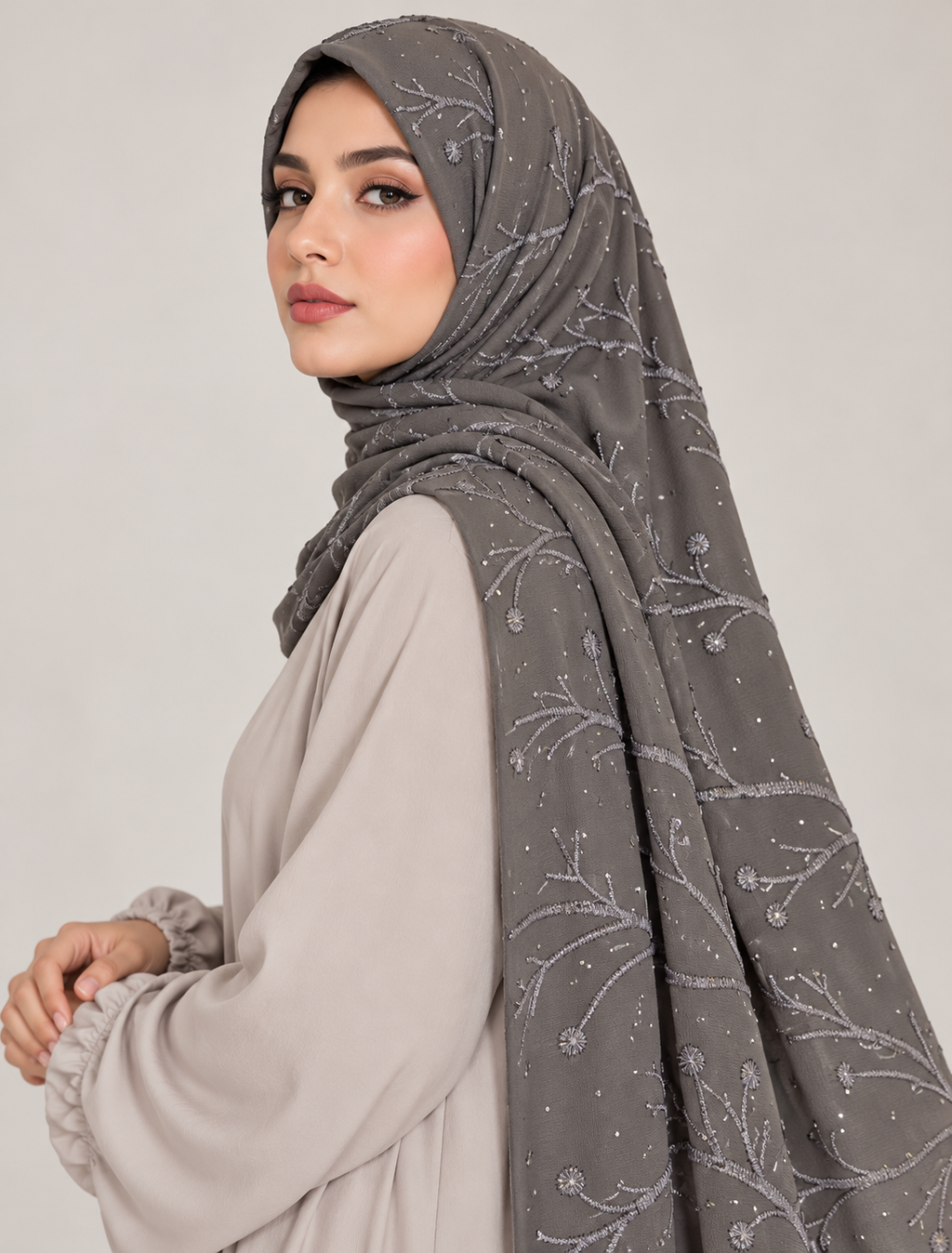 Modest Forever Botanical Vine Embellished Hijab