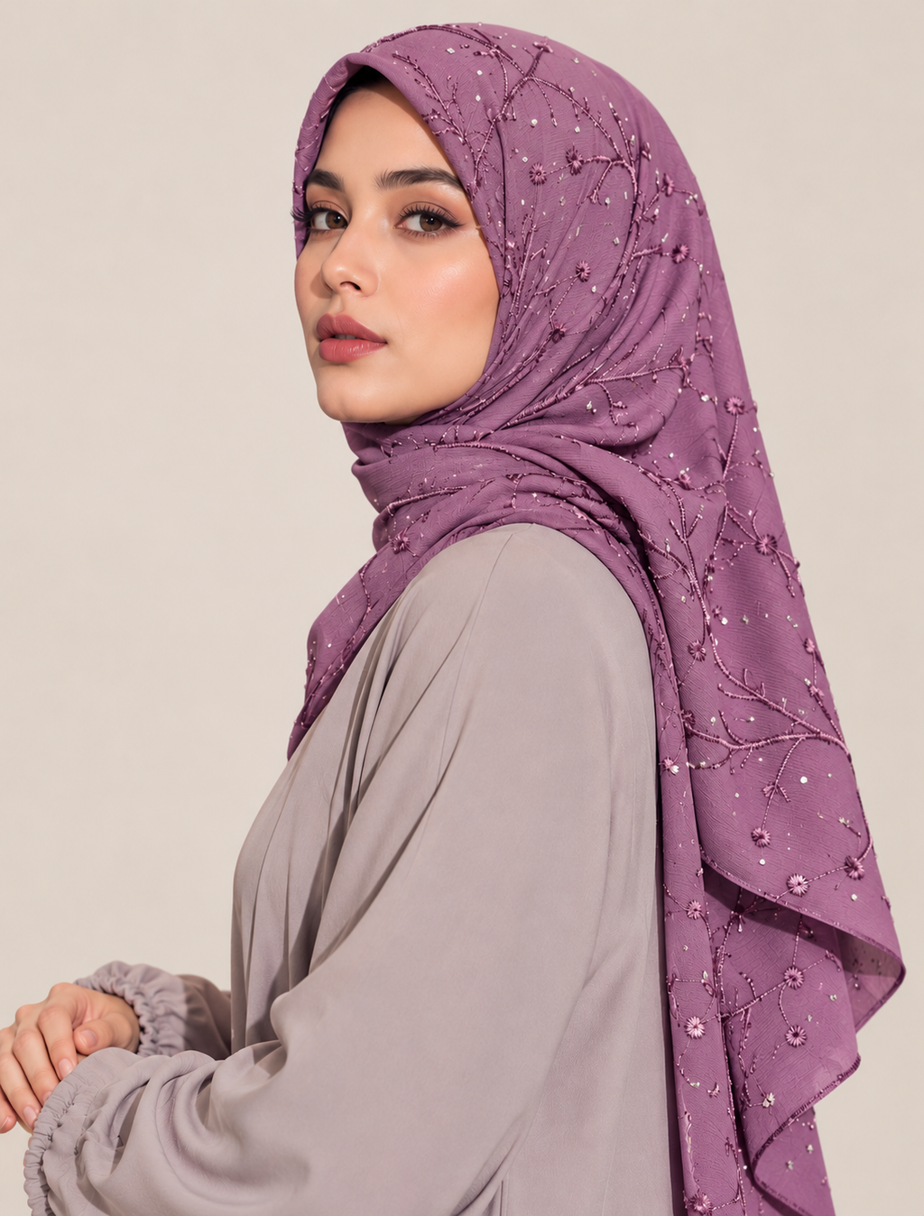 Modest Forever Botanical Vine Embellished Hijab