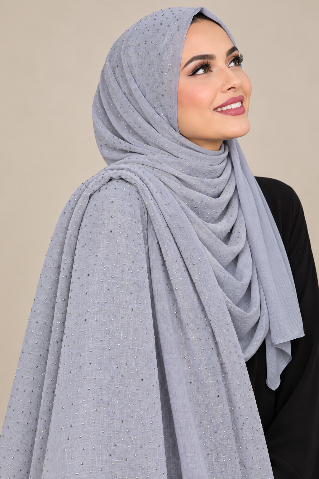 Modest Forever Scattered Crystal Dot Chiffon Hijab