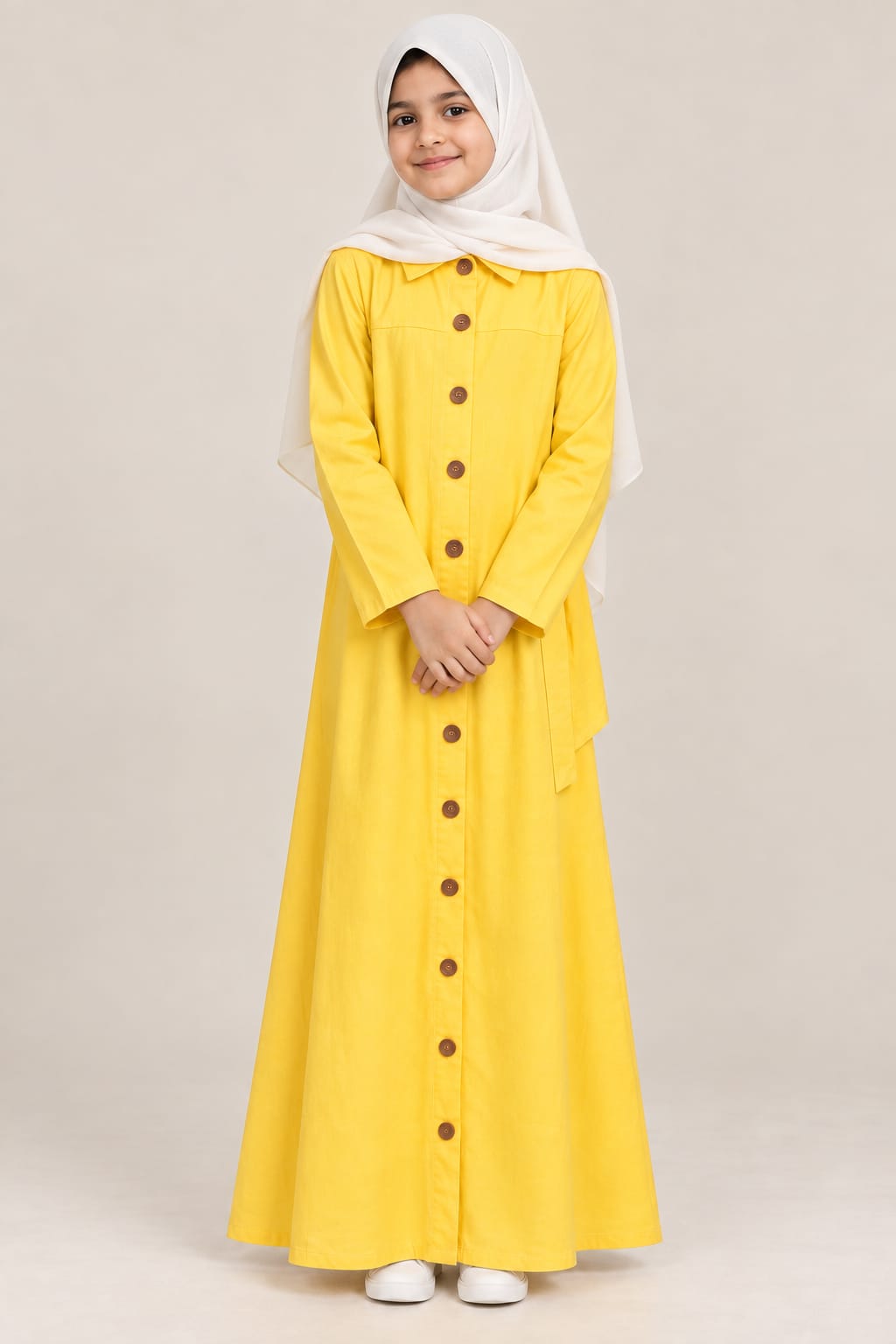 Sunshine Button-Front Kids Abaya