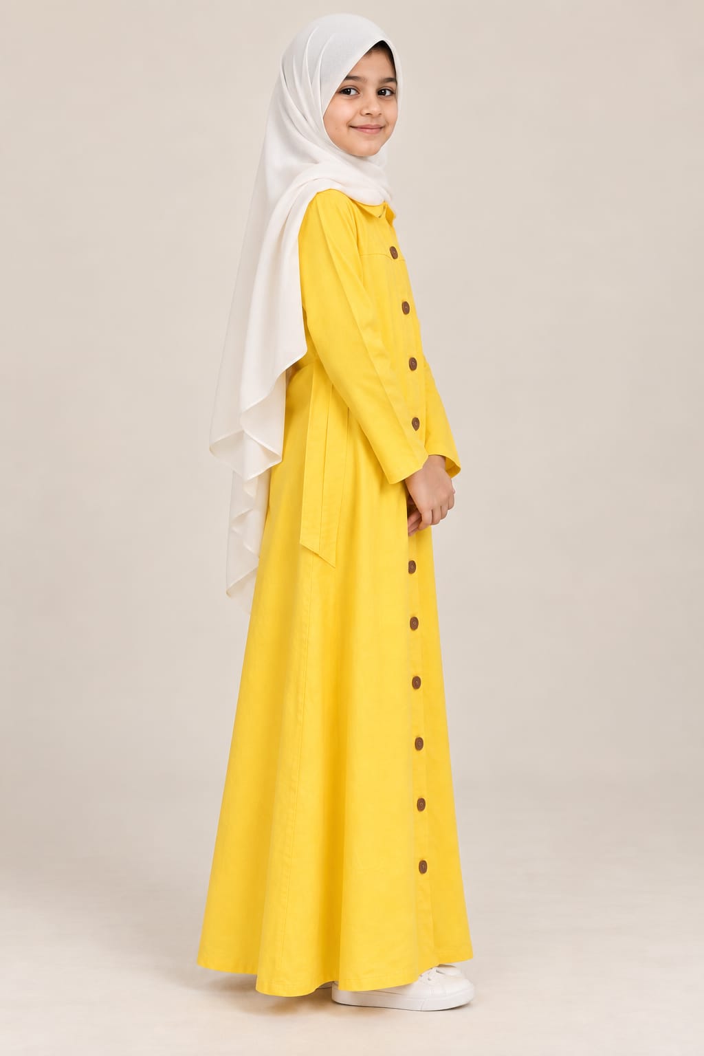 Sunshine Button-Front Kids Abaya