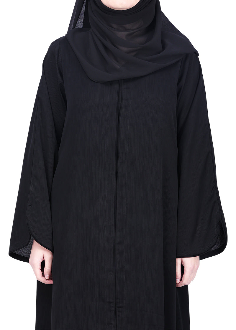 Being Muslims Minimalist Piping Abaya Black