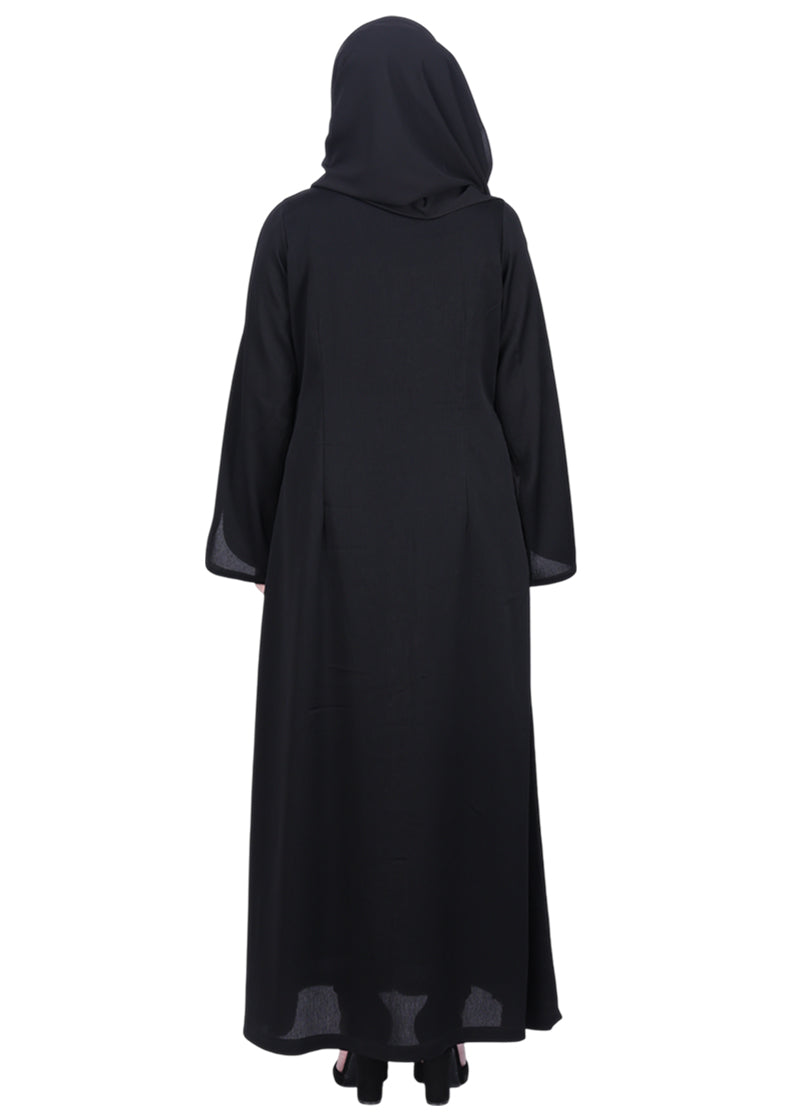 Being Muslims Minimalist Piping Abaya Black