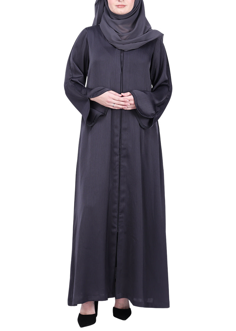 Being Muslims Minimalist Piping Abaya Dark Grey