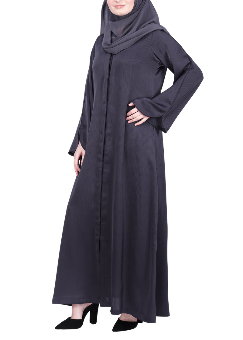 Being Muslims Minimalist Piping Abaya Dark Grey