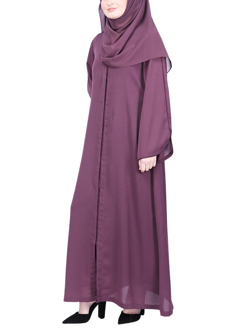 Being Muslims Minimalist Piping Abaya Dark Onion Pink