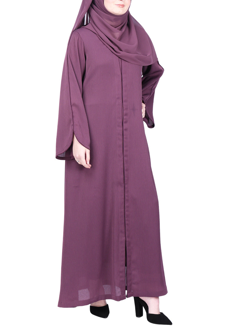 Being Muslims Minimalist Piping Abaya Dark Onion Pink
