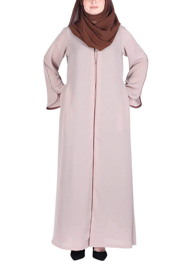 Being Muslims Minimalist Piping Abaya Light Beige