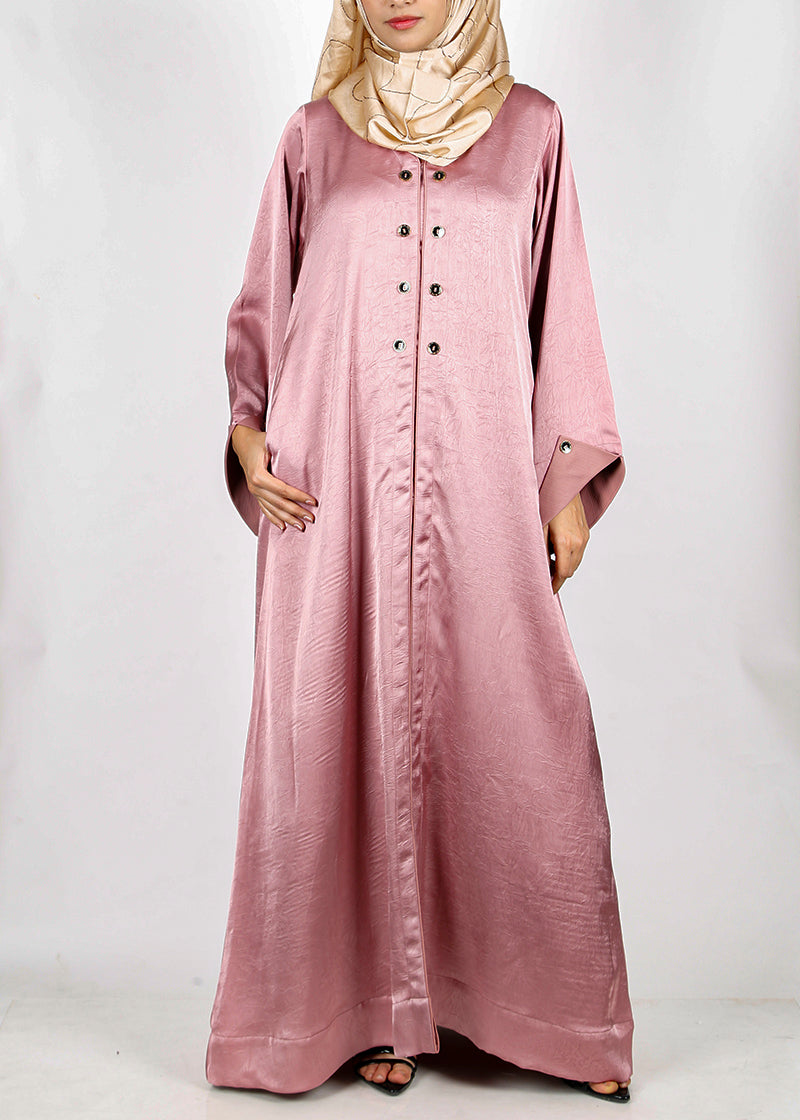 Being Muslims Silvermist Abaya with contrast sleeves Rose Pink