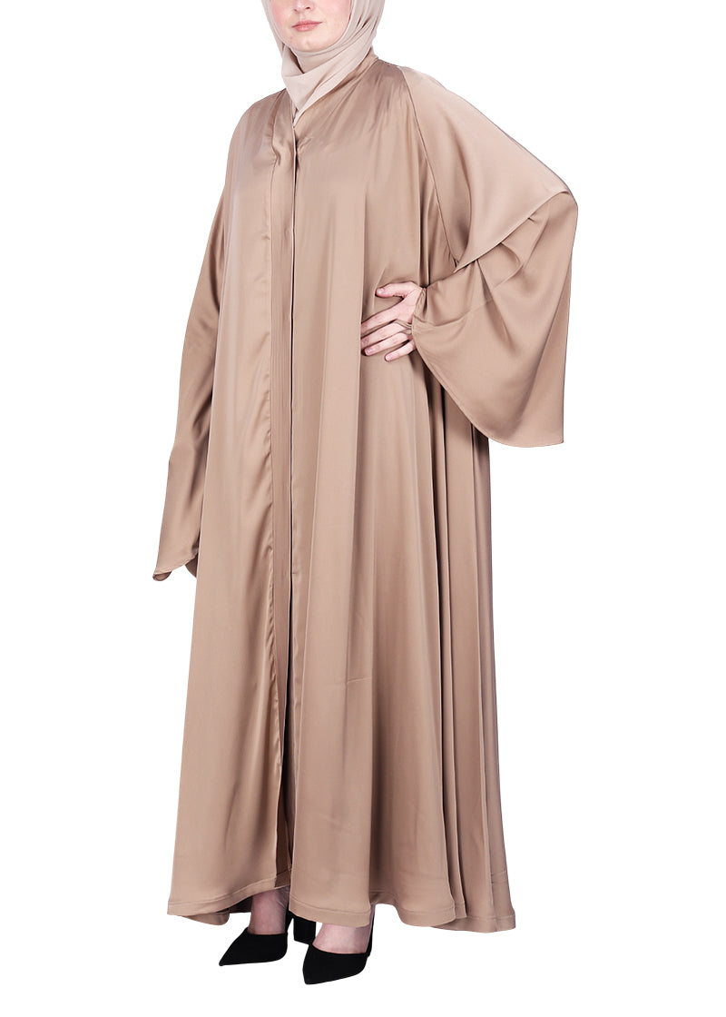 Being Muslims A Line Flowy n Flared Abaya Beige