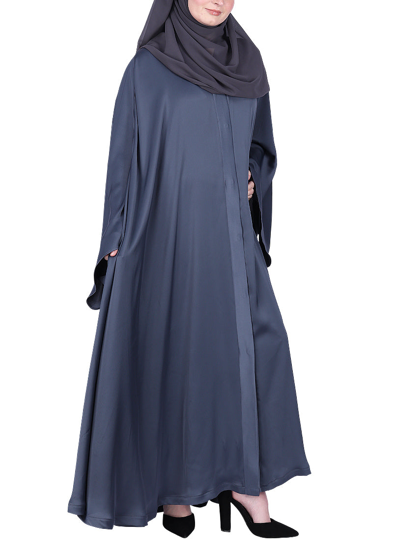 Being Muslims A Line Flowy n Flared Abaya Dark Grey