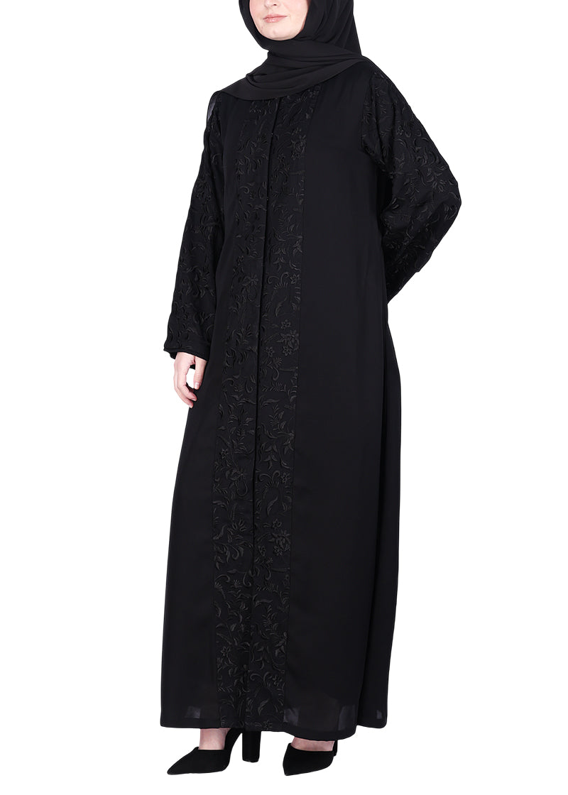 Being Muslims Abaya with Magnificent Rich Embroidery Navy Blue