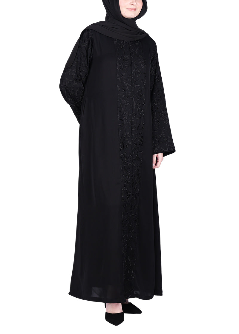 Being Muslims Abaya with Magnificent Rich Embroidery Navy Blue