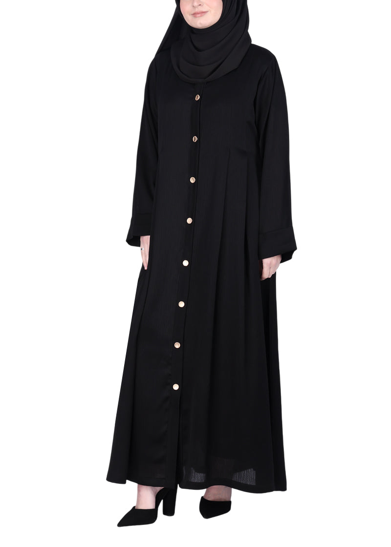 Being Muslims Simple n Stylish Front Open Abaya Black