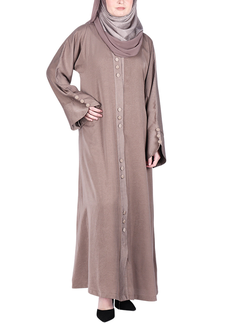 BeingMuslims Timeless Abaya in Marbella Oak Brown