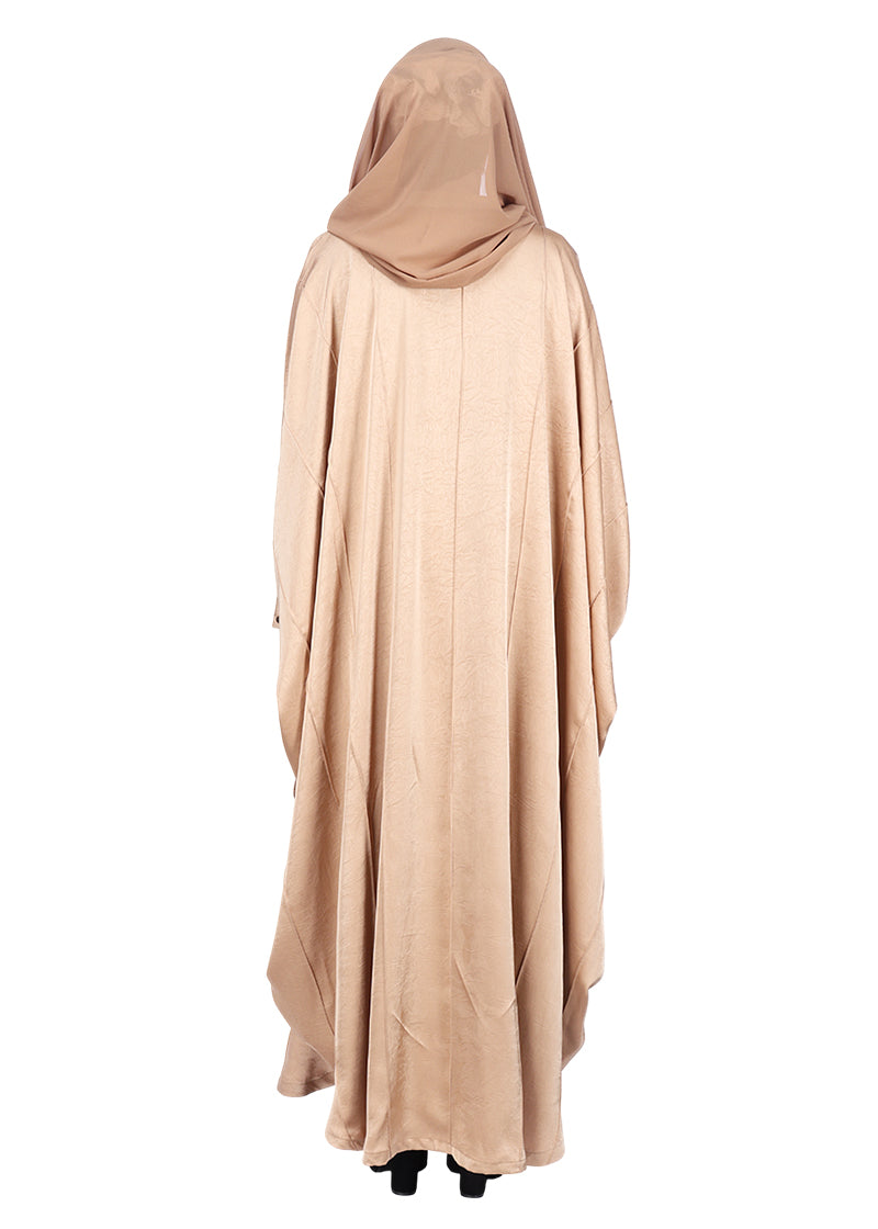 BeingMuslims Lustrous Front Open Buttoned Kaftan Beige