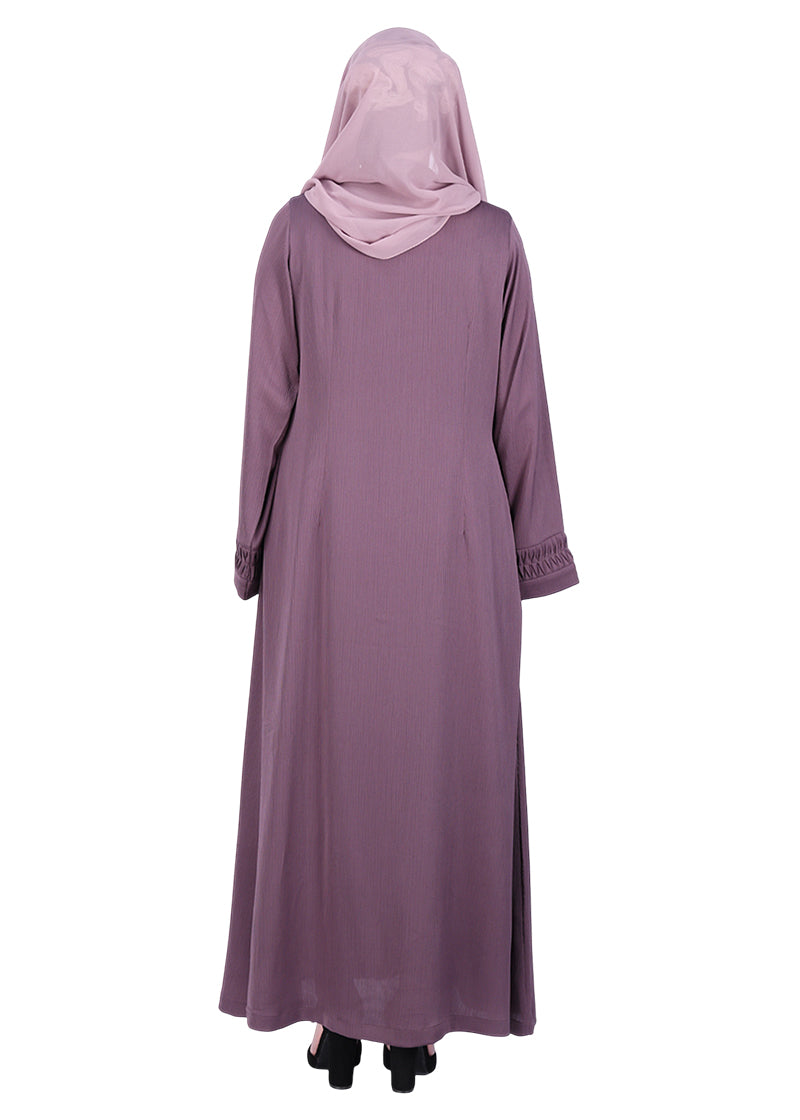 BeingMuslims Sleek Abaya with Designer Sleeves Light Purple