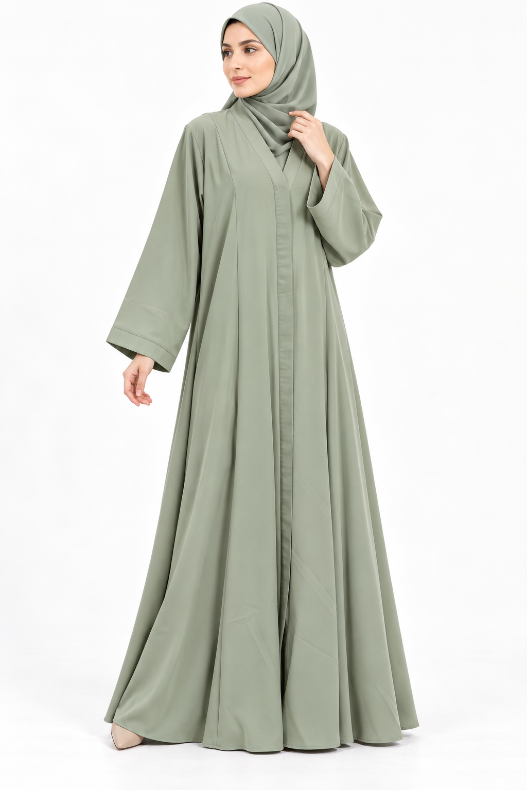 Graceful Piping Detail Abaya