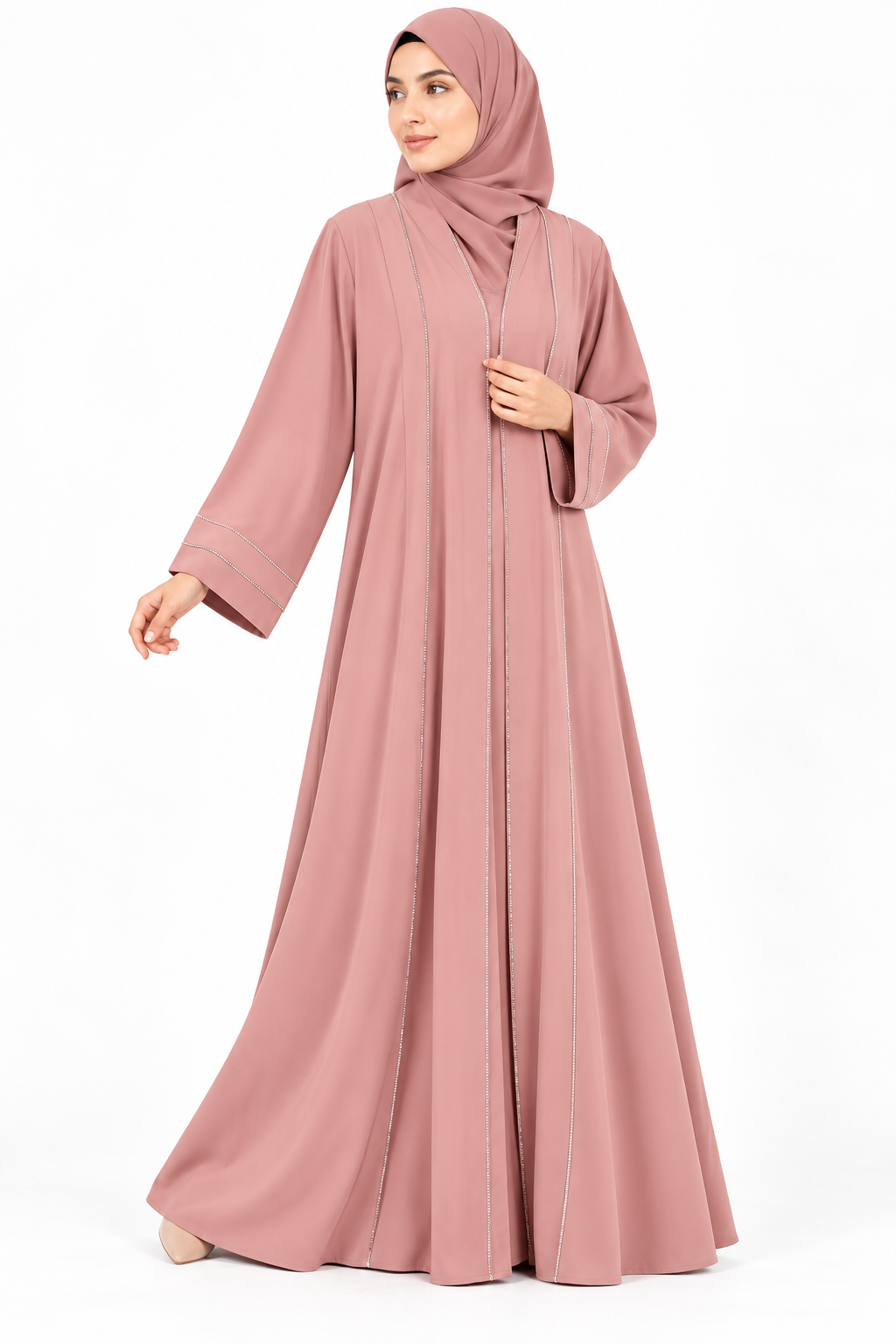 Graceful Piping Detail Abaya