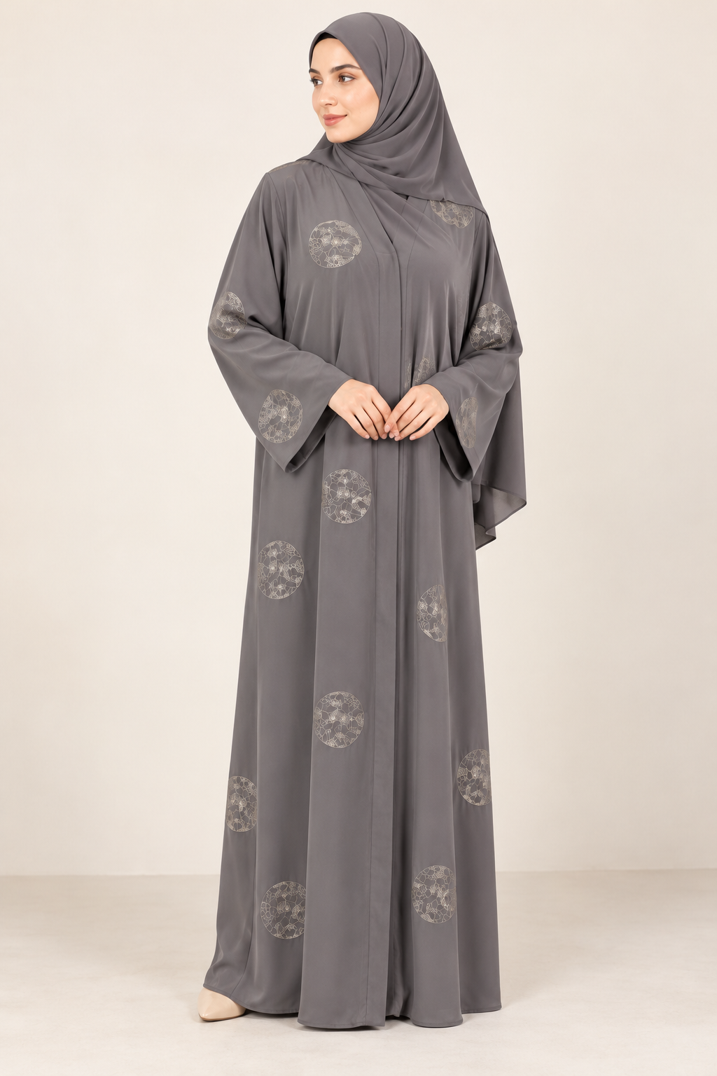 Refined Button Detail Abaya