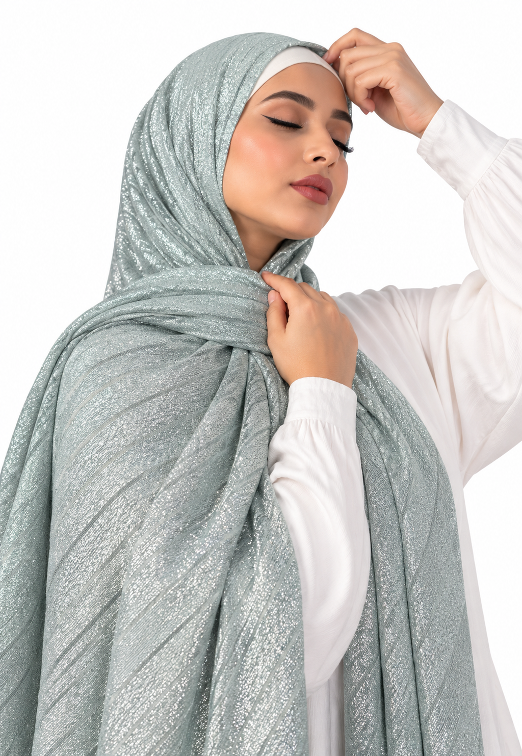 Modest Forever Diagonal Metallic Shimmer Hijab