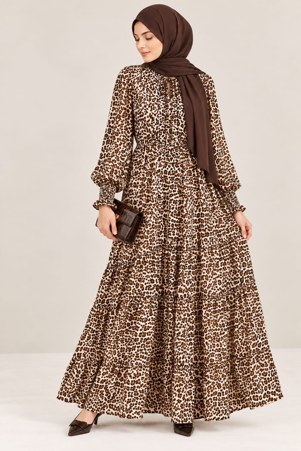 Wild Elegance Leopard-Print Maxi Dress