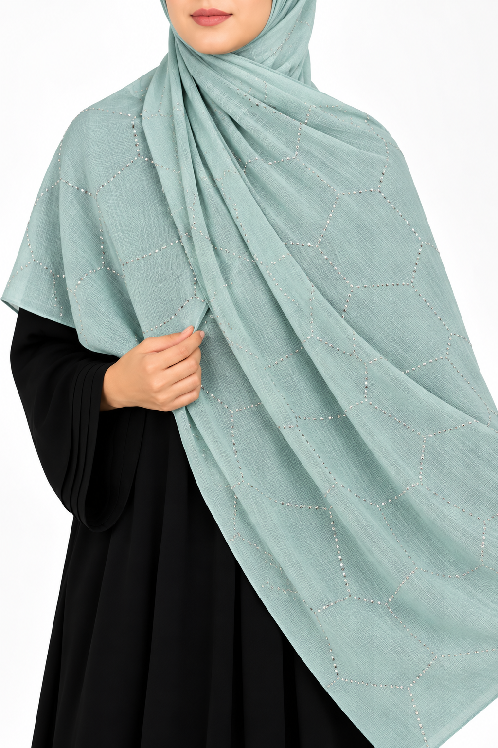 Modest Forever Elegant Geometric Line Shimmer Hijab